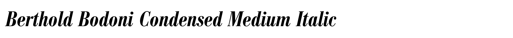 Berthold Bodoni Condensed Medium Italic image